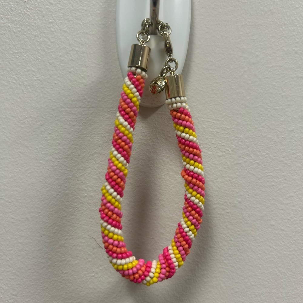 J Crew Wrapped Bead Bracelet pink,yellow and white Pre-Owned